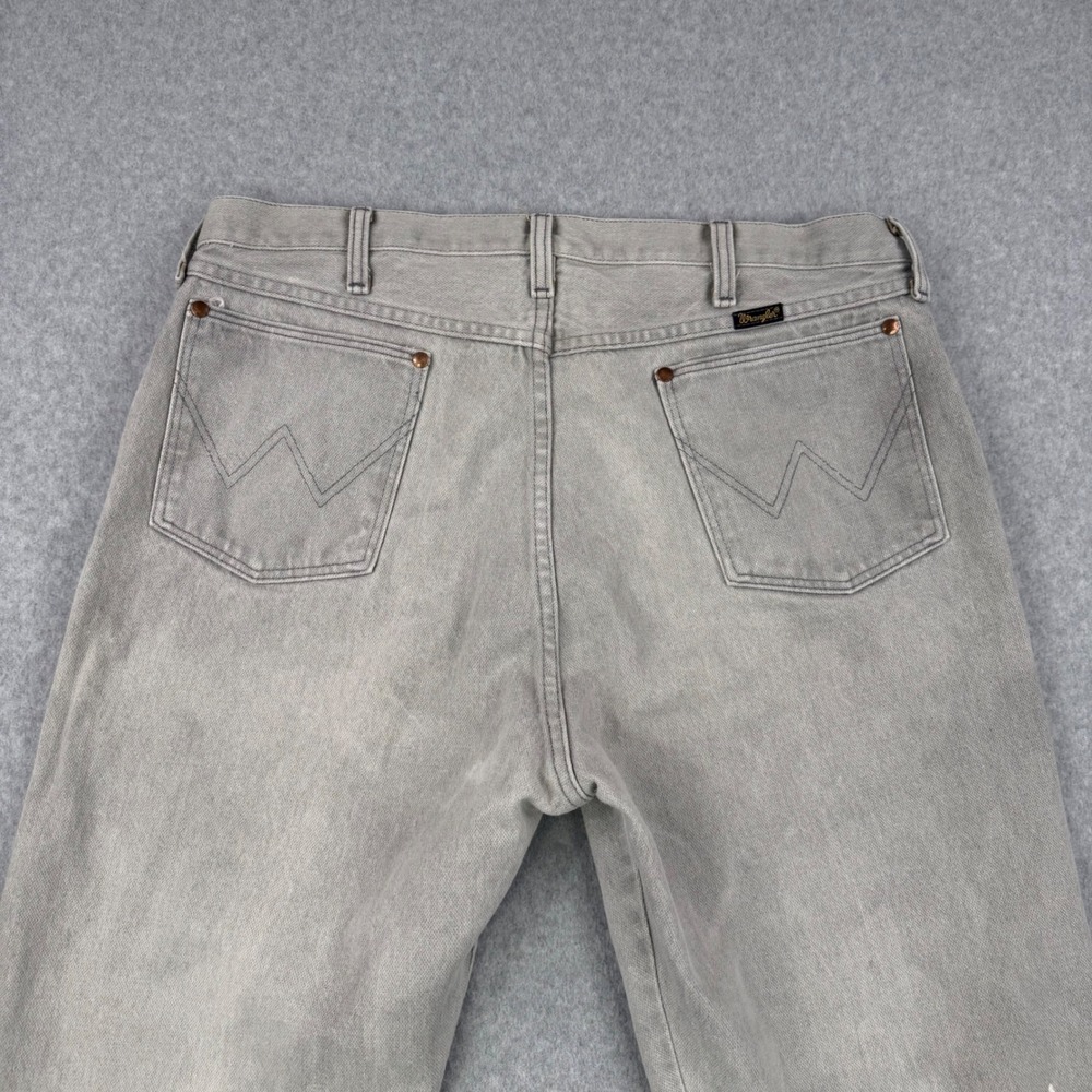 Vintage Wrangler Jeans Mens 38x36 Gray 13MWZ 60s Scovill Zipper Western USA Made
